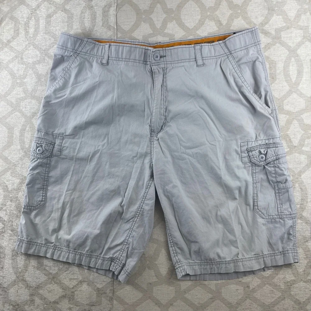 WearFirst Mens Grey Ripstop Cargo Shorts Size 42 Free-Band Stretch Utility - Picture 9 of 9